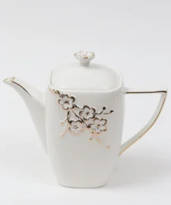 Inspire Me! Home Decor Tea Set With Gold Floral Design (3 Items Sold Separately)