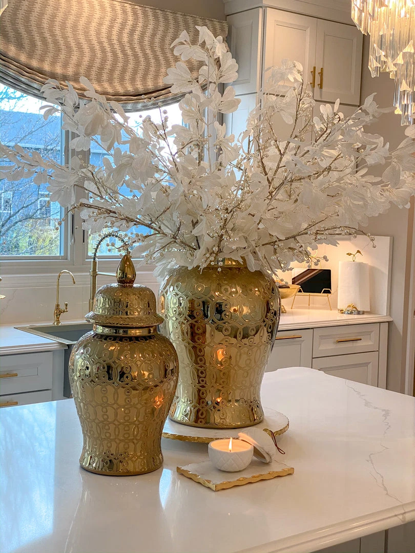 Inspire Me! Home Decor Large Gold Patterned Ginger Jar 3 Inspire Me! Home Decor Large Gold Patterned Ginger Jar