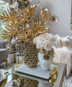 Inspire Me! Home Decor Gold Vase With Petal Design