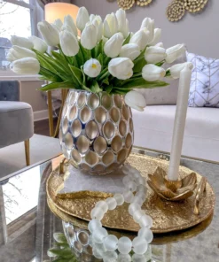 Inspire Me! Home Decor Gold Lotus Flower Candle Holder