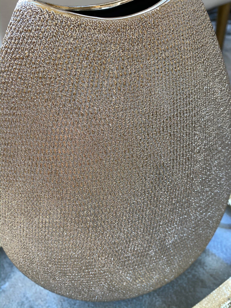 Inspire Me! Home Decor Ceramic Textured Metallic Vase ( Gold & Silver ) 7 Inspire Me! Home Decor Ceramic Textured Metallic Vase ( Gold & Silver )