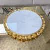 Inspire Me! Home Decor Round Marble Tray With Gold Floral Edge 2 Inspire Me! Home Decor Round Marble Tray With Gold Floral Edge