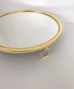 Inspire Me! Home Decor Gold Circle Mirror Tray W/ Circle Feet