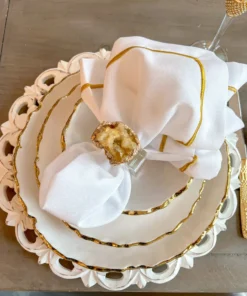 Inspire Me! Home Decor Gold Geod Napkin Rings Set Of 4