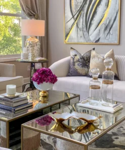 Inspire Me! Home Decor White Glass Bowl With Gold Round Base