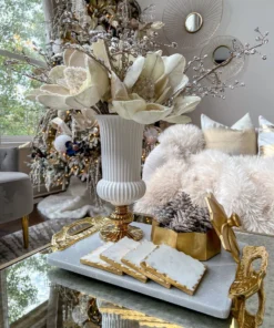 Inspire Me! Home Decor Floral Stems Large White Beaded Magnolia Stem