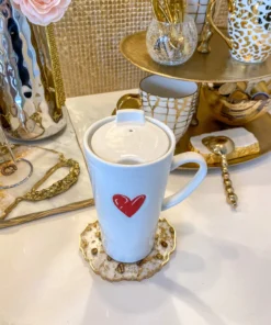 Inspire Me! Home Decor Heart Travel Mug W/ Handle KITCHEN