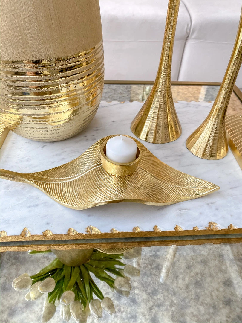 Inspire Me! Home Decor Gold Leaf Tea Light Holder 5 Inspire Me! Home Decor Gold Leaf Tea Light Holder
