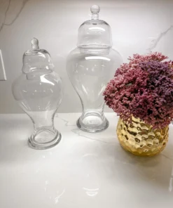 Inspire Me! Home Decor Clear Glass Ginger Jar With Lid (2 Sizes)