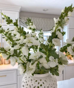 Inspire Me! Home Decor Floral Stems Hollyhock Stem (3 Colors) 19 Inspire Me! Home Decor Floral Stems Hollyhock Stem (3 Colors)