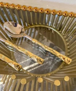 Inspire Me! Home Decor Crumpled Gold Handle Spoons