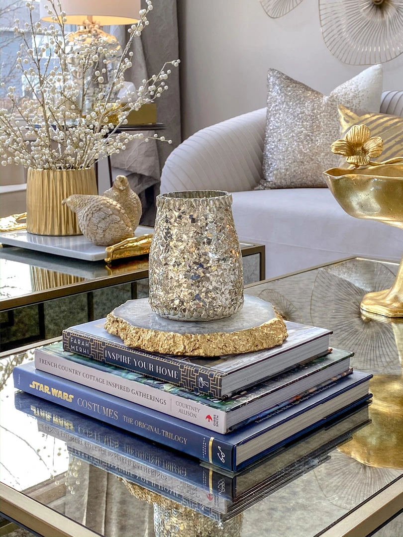 Inspire Me! Home Decor Metallic Gold Edge Agate Trivet 8 Inspire Me! Home Decor Metallic Gold Edge Agate Trivet