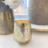 Inspire Me! Home Decor Metallic Gold And Silver Paloma Flower Scented Candle
