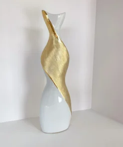 Inspire Me! Home Decor Gold And White Twisted Vase (2 Sizes)