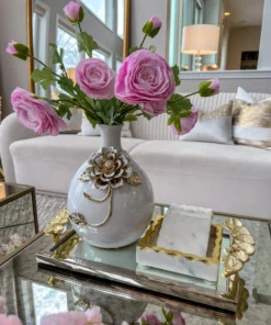 Inspire Me! Home Decor Square Marble Tray With Gold Edge (2 Sizes)