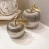 Inspire Me! Home Decor Silver And Gold Apple Shaped Snack Jar (2 Sizes)
