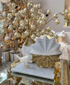 Inspire Me! Home Decor White And Gold Two Tone Vase