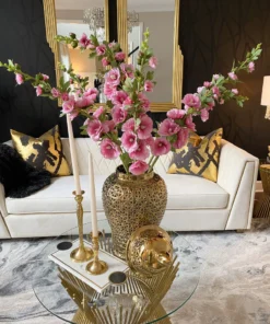 Inspire Me! Home Decor Floral Stems Hollyhock Stem (3 Colors) 17 Inspire Me! Home Decor Floral Stems Hollyhock Stem (3 Colors)