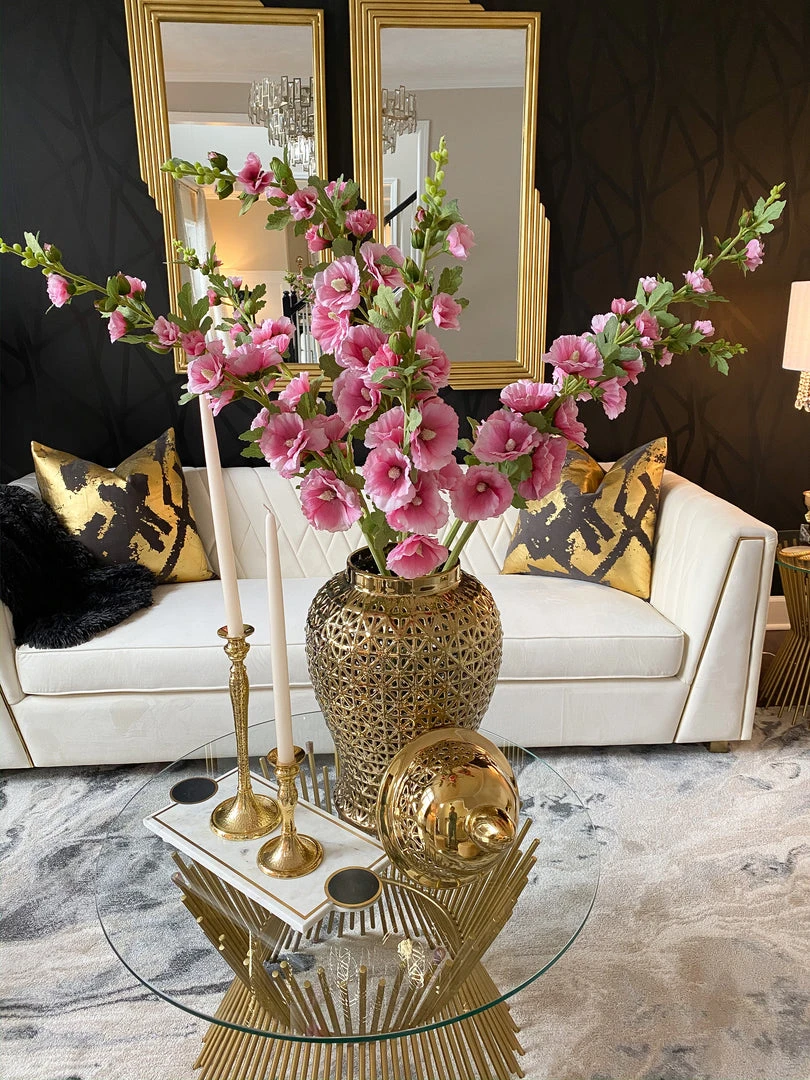 Inspire Me! Home Decor Floral Stems Hollyhock Stem (3 Colors) 7 Inspire Me! Home Decor Floral Stems Hollyhock Stem (3 Colors)