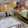 Inspire Me! Home Decor Gold Detailed Goblet Set Of 3 2 Inspire Me! Home Decor Gold Detailed Goblet Set Of 3