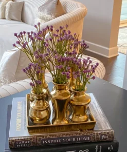 Inspire Me! Home Decor Square Base Gold Vase Display