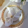 Inspire Me! Home Decor Gold Textured Ruffle Round Tray/Charger 1 Inspire Me! Home Decor Gold Textured Ruffle Round Tray/Charger