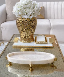 Inspire Me! Home Decor Gold Pierced Pattern Ginger Jar