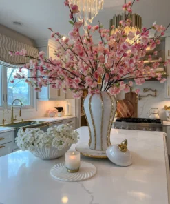 Inspire Me! Home Decor Floral Stems Pink Cherry Blossom Branch Stem