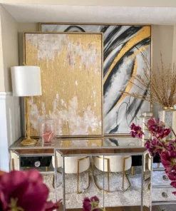 Inspire Me! Home Decor Gold And Ivory Detailed Wall Art