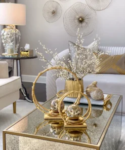 Inspire Me! Home Decor Circular Gold Metal Candle Holder (2 Sizes)