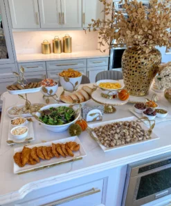 Inspire Me! Home Decor White Ceramic Bowl With Gold Leaf Details And Base (2 Sizes)