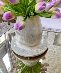 Inspire Me! Home Decor Round White Resin Tray/Trivet