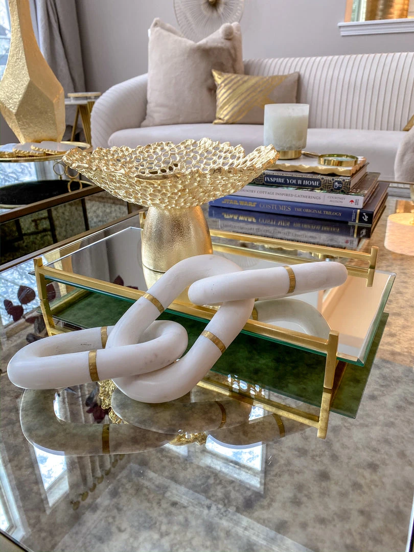 Inspire Me! Home Decor Gold Coral Pedestal Bowl 8 Inspire Me! Home Decor Gold Coral Pedestal Bowl