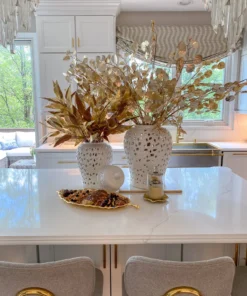 Inspire Me! Home Decor White Leaf Pattern Ginger Jar (2 Sizes)