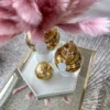 Inspire Me! Home Decor Pearlized Hexagon Trays With Gold Handles (2 Sizes) 2 Inspire Me! Home Decor Pearlized Hexagon Trays With Gold Handles (2 Sizes)