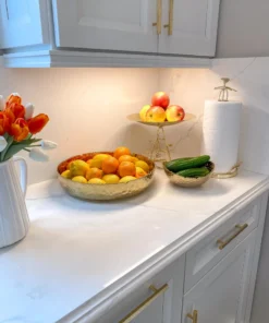 Inspire Me! Home Decor Gold Bowl On Leaf Base