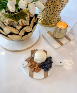 Inspire Me! Home Decor KITCHEN White Wash Mango Wood Paddle Board W/ Spreader (2 Shapes)