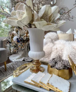 Inspire Me! Home Decor Golden Flower Decorative Box With Lid