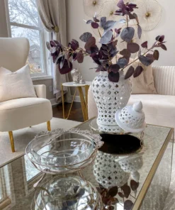 Inspire Me! Home Decor White Ceramic Pierced Ginger Jar (2 Sizes)