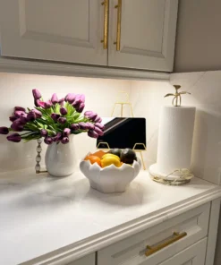 Inspire Me! Home Decor White Ceramic Pitcher With White And Gold Handle