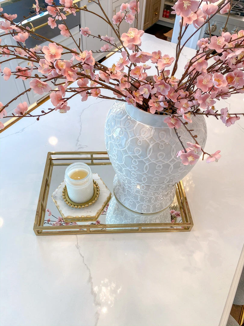 Inspire Me! Home Decor Marble Hexagon Trivet W/ Gold Edge 6 Inspire Me! Home Decor Marble Hexagon Trivet W/ Gold Edge