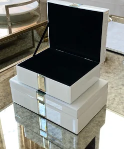 Inspire Me! Home Decor White Glass And Mirror Decorative Boxes (2 Sizes) 7 Inspire Me! Home Decor White Glass And Mirror Decorative Boxes (2 Sizes)