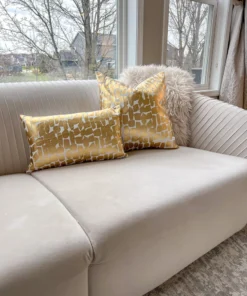 Cloud9d PILLOWS, RUGS, & THROWS Becca Ivory And Gold Pillow - 20" X 20" 7 Cloud9d PILLOWS, RUGS, & THROWS Becca Ivory And Gold Pillow - 20