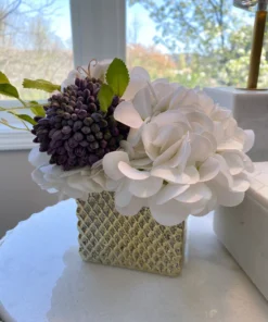 Inspire Me! Home Decor Gold Studded Glass Square Vase