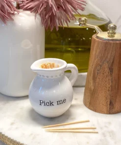Inspire Me! Home Decor KITCHEN White Ceramic Toothpick Holder (3 Shapes)