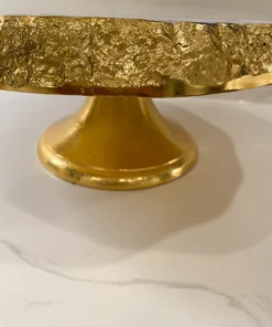 Inspire Me! Home Decor White Enameled Cake Stand With Metallic Edge (2 Colors) KITCHEN