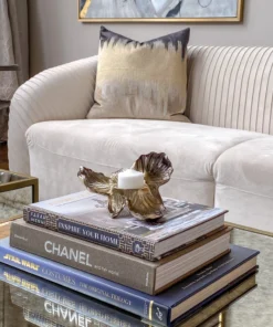 Inspire Me! Home Decor Gold Orchid Tea Light Holder