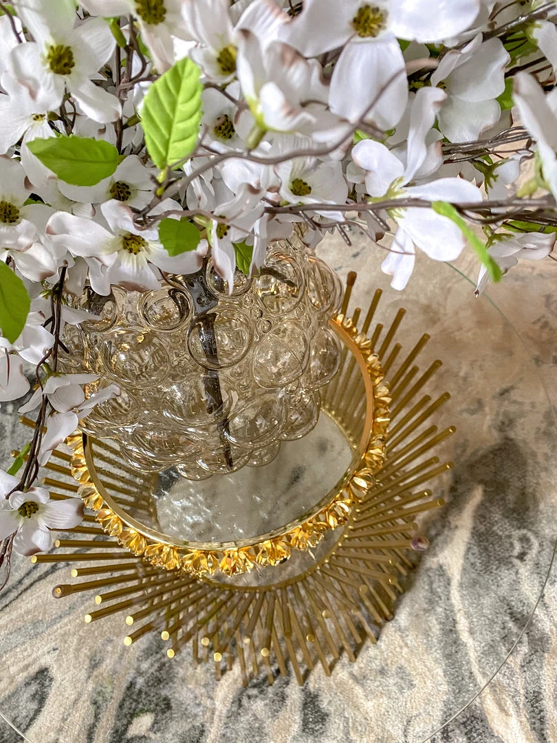 Inspire Me! Home Decor Round Glass Tray With Gold Floral Edge 5 Inspire Me! Home Decor Round Glass Tray With Gold Floral Edge