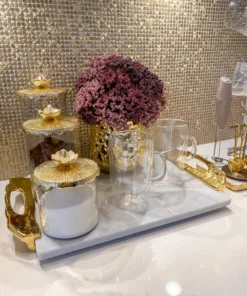 Inspire Me! Home Decor Marble Tray With Gold Lava Handles 23 Inspire Me! Home Decor Marble Tray With Gold Lava Handles