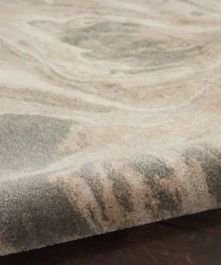 Nourison Elegance Area Rug- Grey/Charcoal/beige (5 Sizes) PILLOWS, RUGS, & THROWS